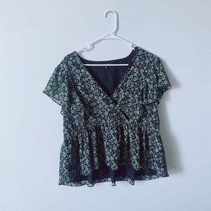 MADEWELL Floral Ruffle Blouse